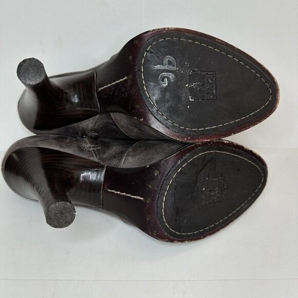 🤎 Frye 9.5 Valerie Piping Ankle Heel Bootie Butter Soft Leather Brown Neutral - Picture 10 of 12